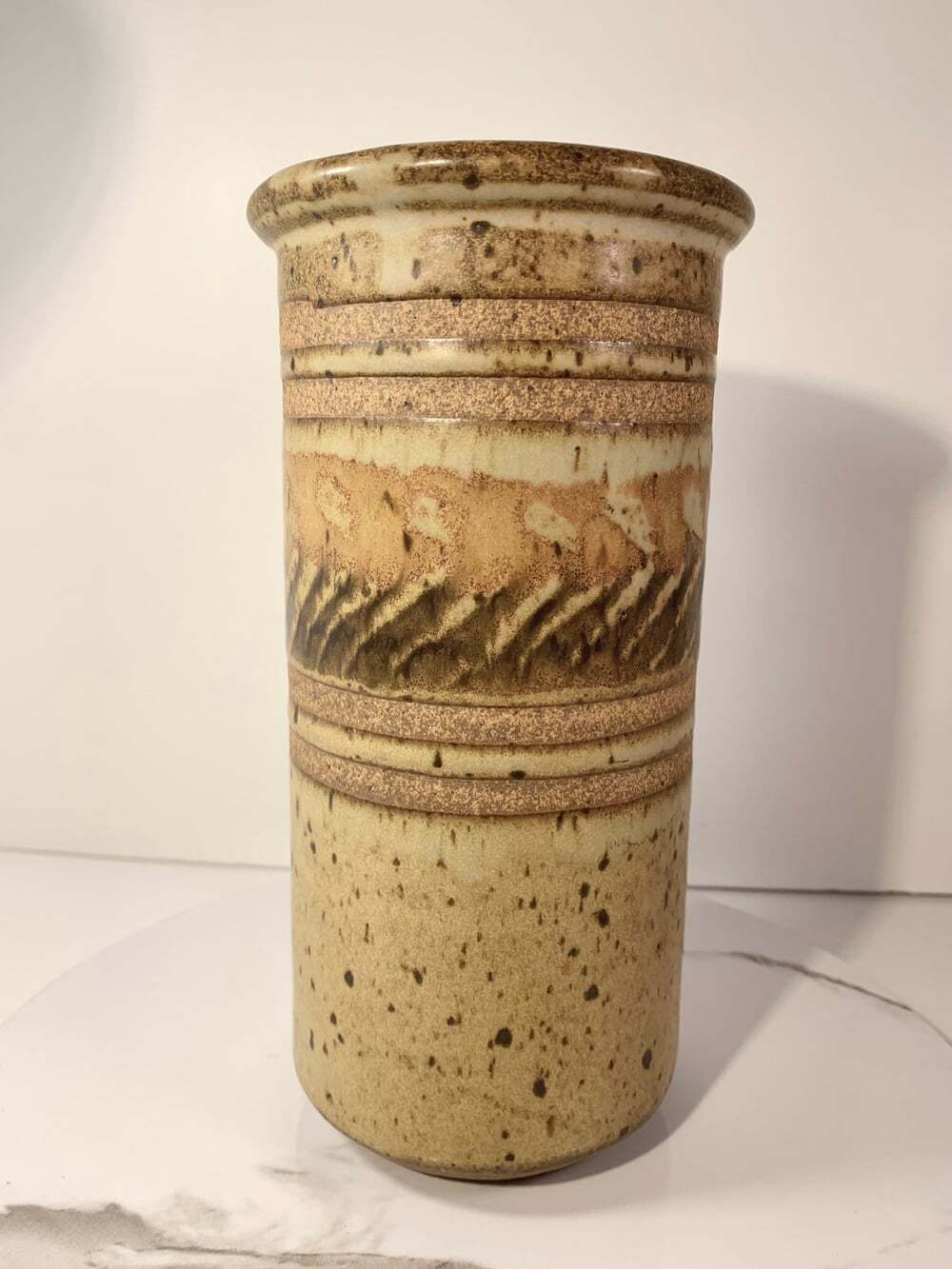 Artist Signed Pottery Vase Earth Tones beautiful